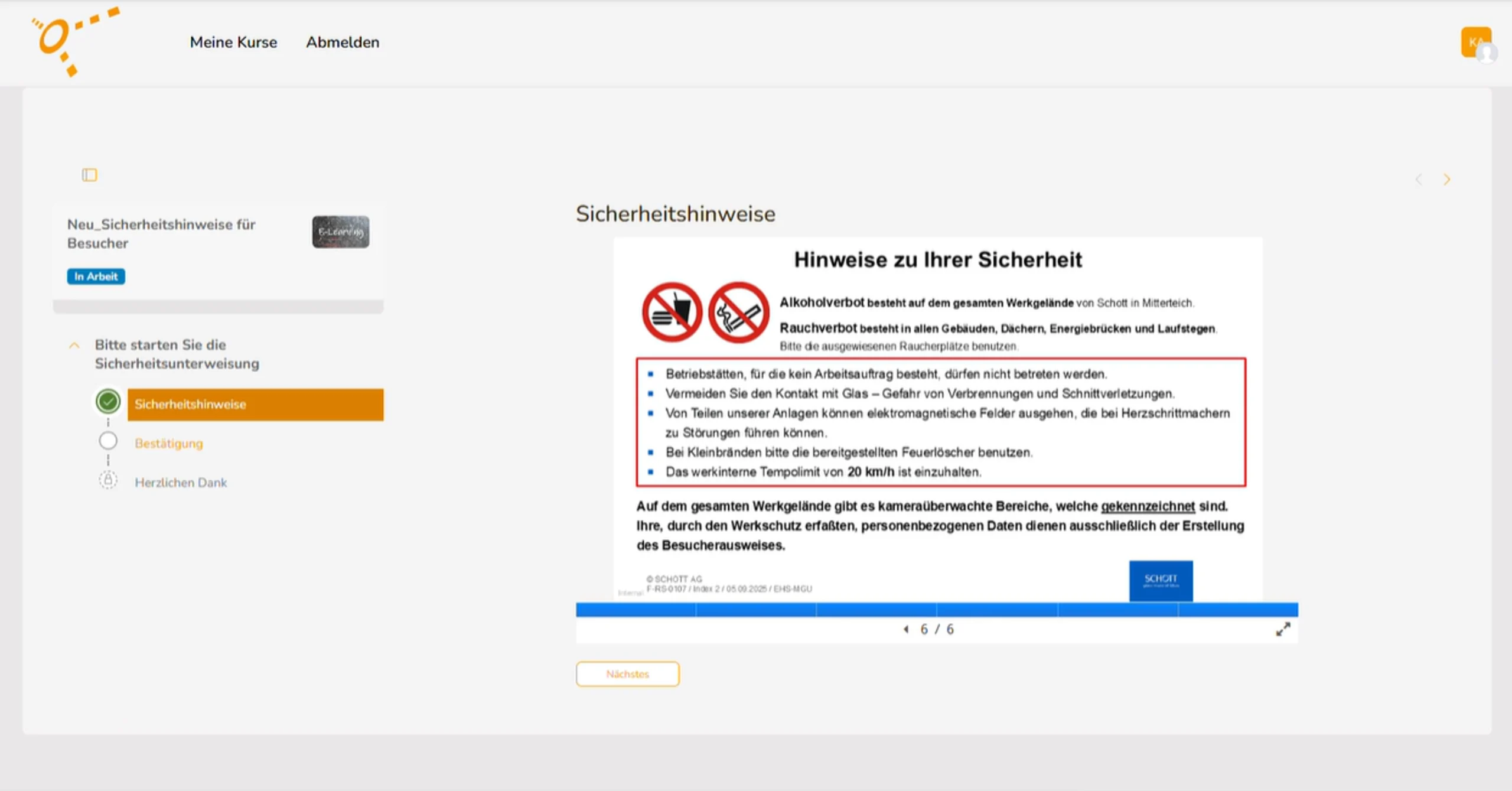 Individuelle Unterweisungen für Besucher oder Fremdfirmen mit sycat eLU