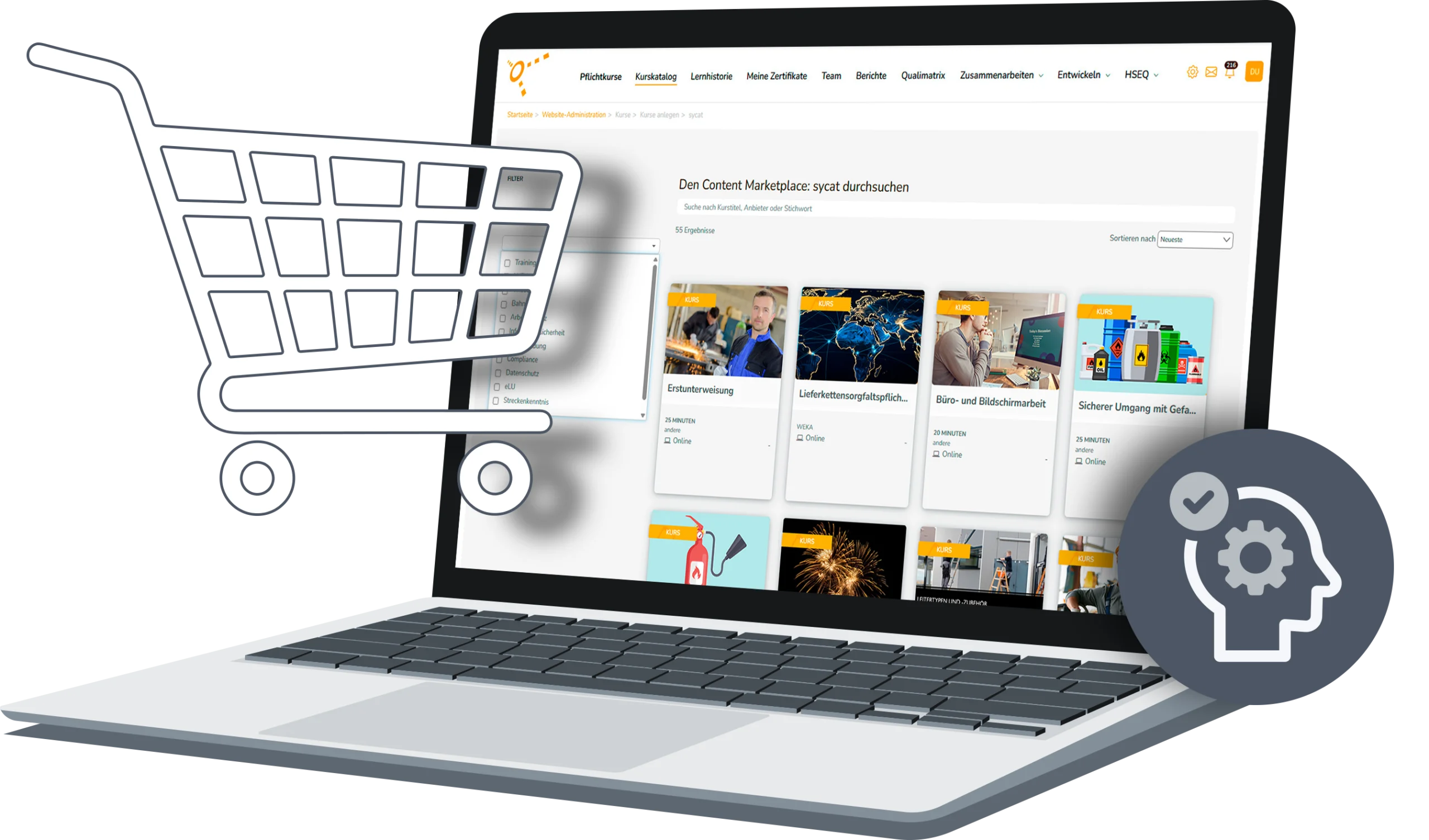 sycat-eLU_Marketplace Lerncontent einfach im integrierten Marketplace von sycat eLU bestellen